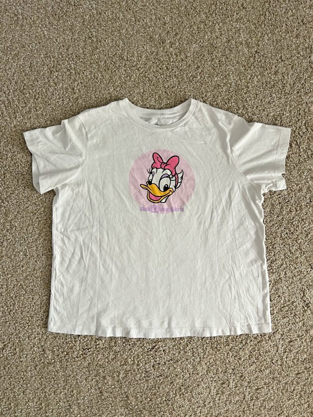 Walt Disney World Daisy Duck Crewneck White Baby Tee T-Shirt Disney Parks Size M